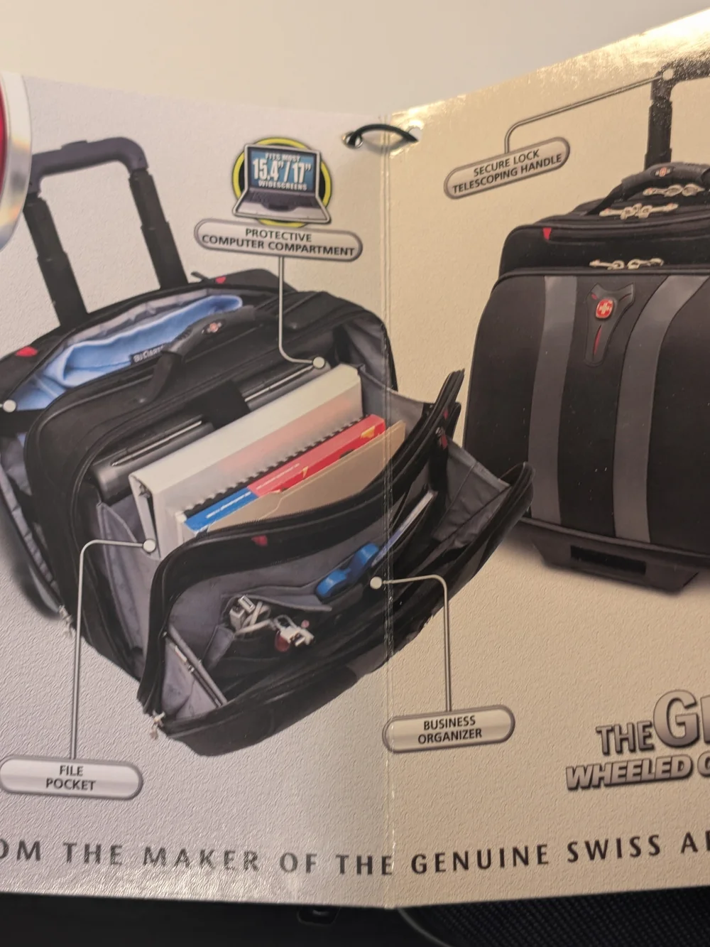 SwissGear The Granada Wheeled Computer Case Black Rolling Laptop Bag NWT 17